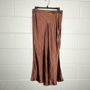 < Altar’d State Rust Orange Satin Maxi Skirt >